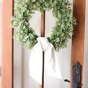 White Wreath Sash For Front Door - New